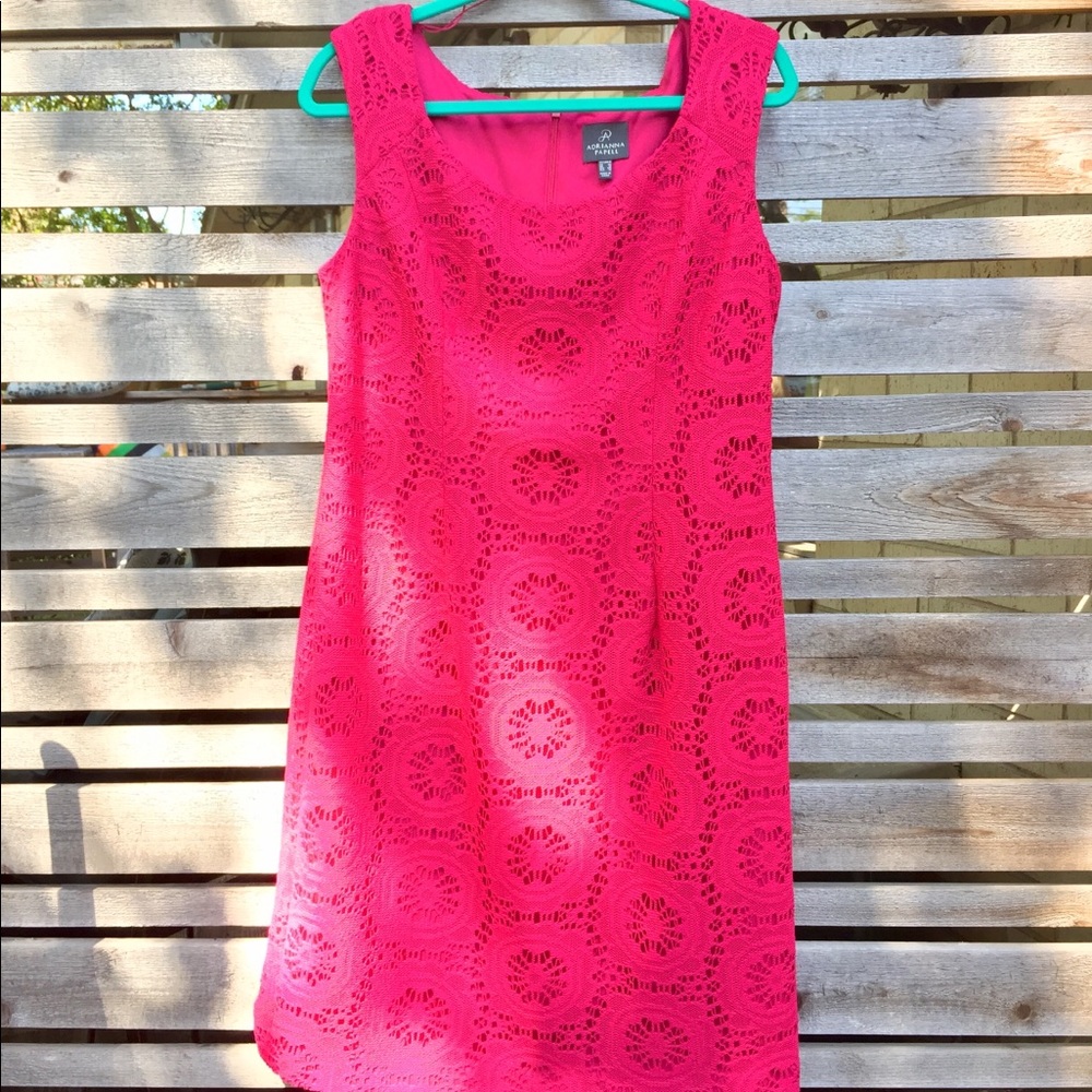 Adrianna Papell Crochet Sheath Midi Dress